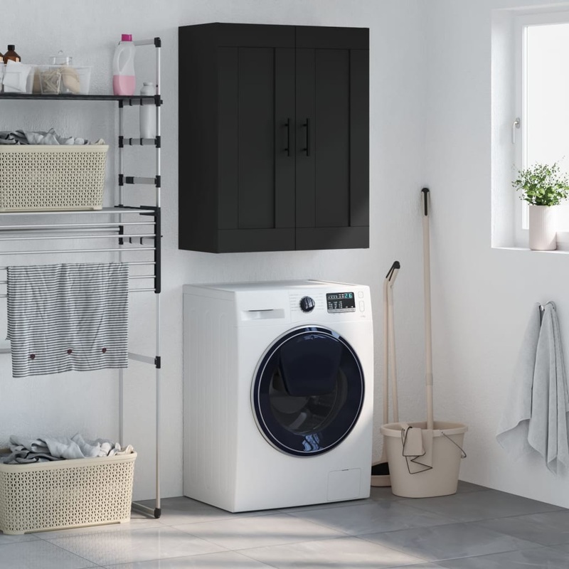 Armoire murale noir 69,5x34x90 cm bois d'ingnierie