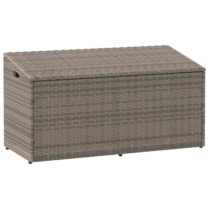 Bote de rangement de jardin gris 110x50x58 cm rsine tresse