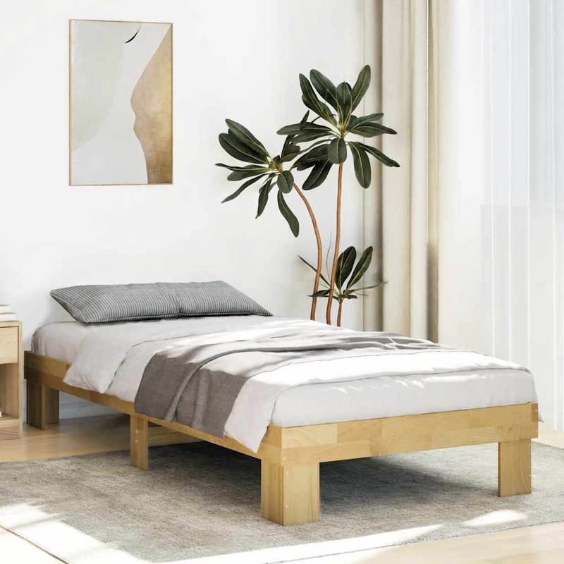 Cadre de lit sans matelas 90x200 cm bois massif de chne