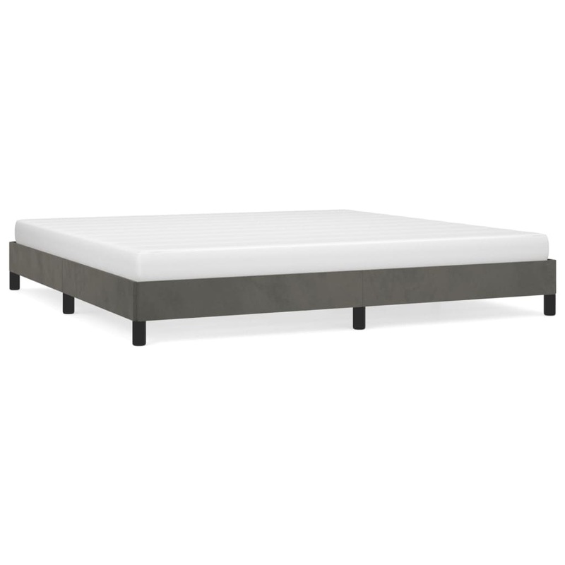 Cadre de lit sans matelas gris fonc 200x200 cm velours