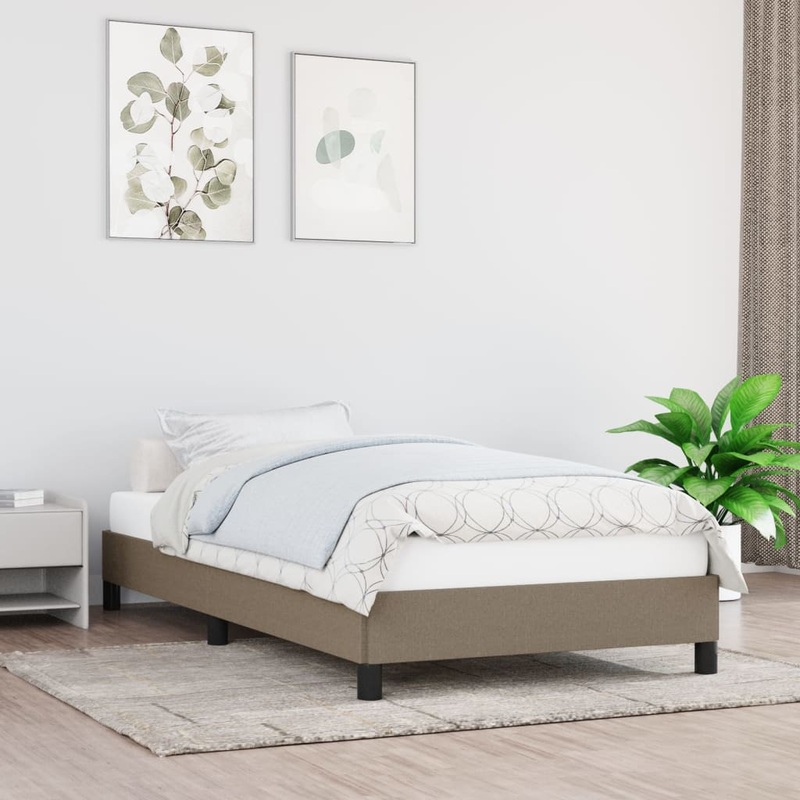 Cadre de lit sans matelas taupe 80x200 cm tissu