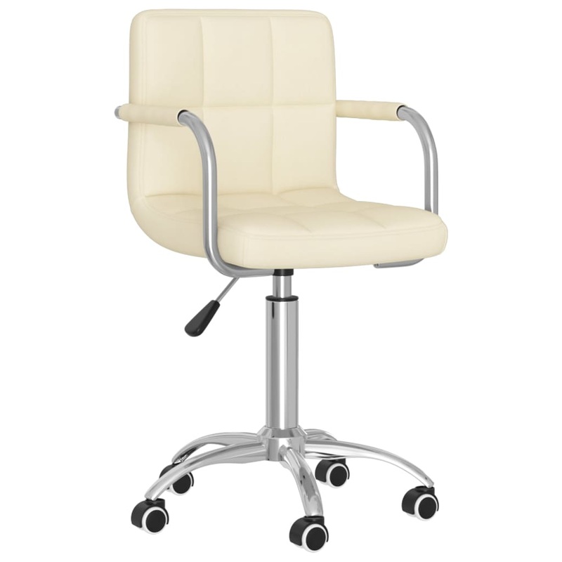 Chaise pivotante de salle  manger Crme Tissu
