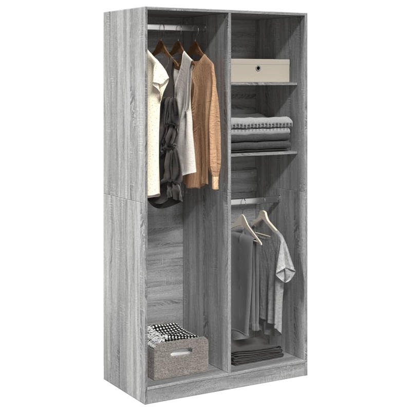 Garde-robe sonoma gris 100x50x200 cm bois d'ingnierie