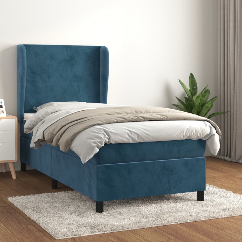 Sommier  lattes de lit avec matelas Bleu fonc 90x200 cm