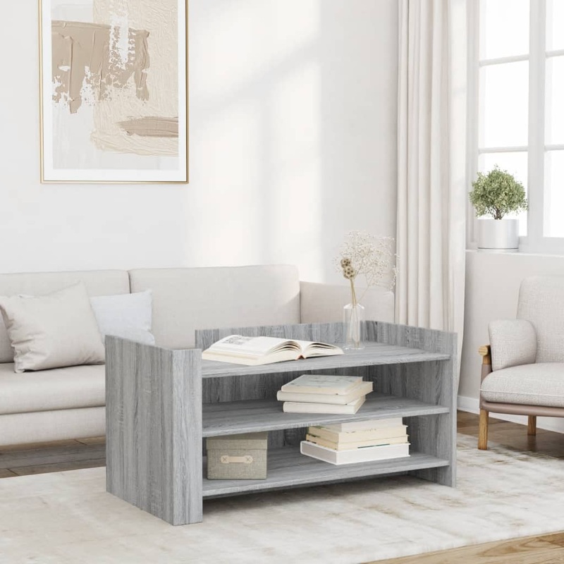 Table basse sonoma gris 100x50x50 cm bois d'ingnierie