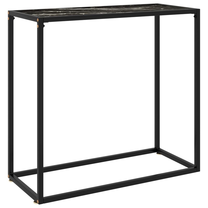 Table console Noir 80x35x75 cm Verre tremp