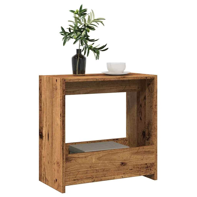 Table d'appoint vieux bois 50x26x50 cm bois d'ingnierie