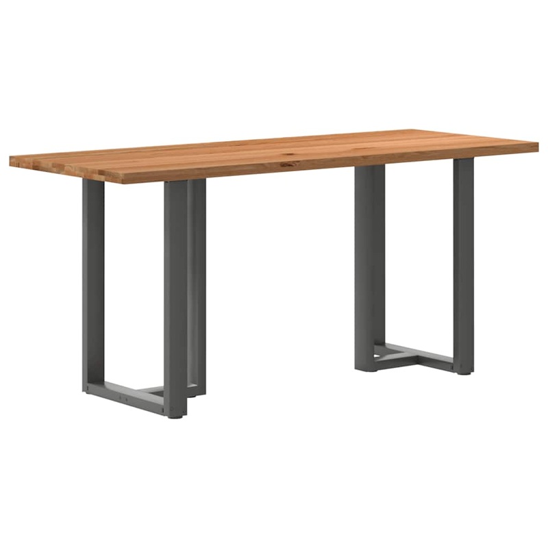 Table de bar marron clair bois de chne massif rectangulaire