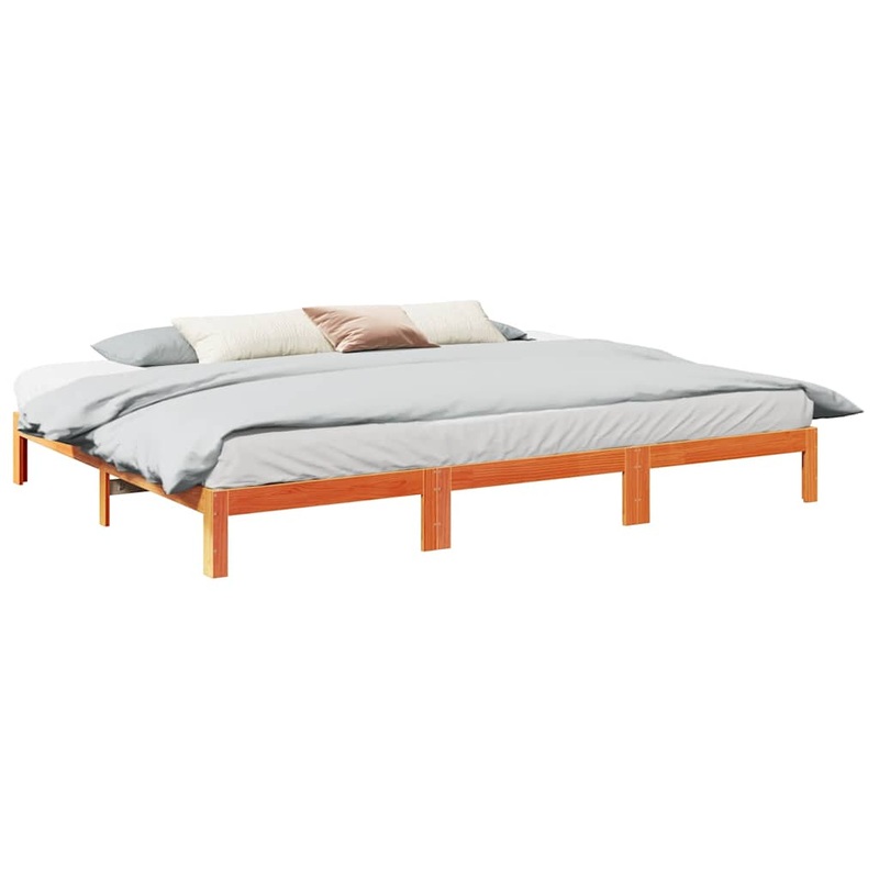 Cadre de lit familial sans matelas marron cir 270x200 cm