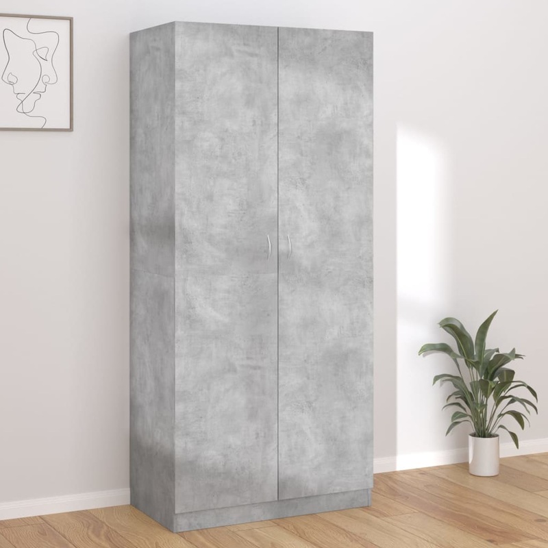 Garde-robe Gris bton 90x52x200 cm Bois dingnierie
