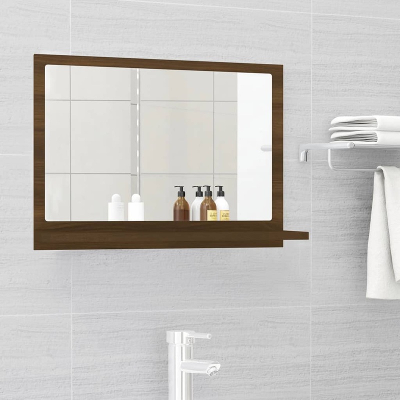 Miroir de bain Chne marron 60x10,5x37 cm Bois d'ingnierie