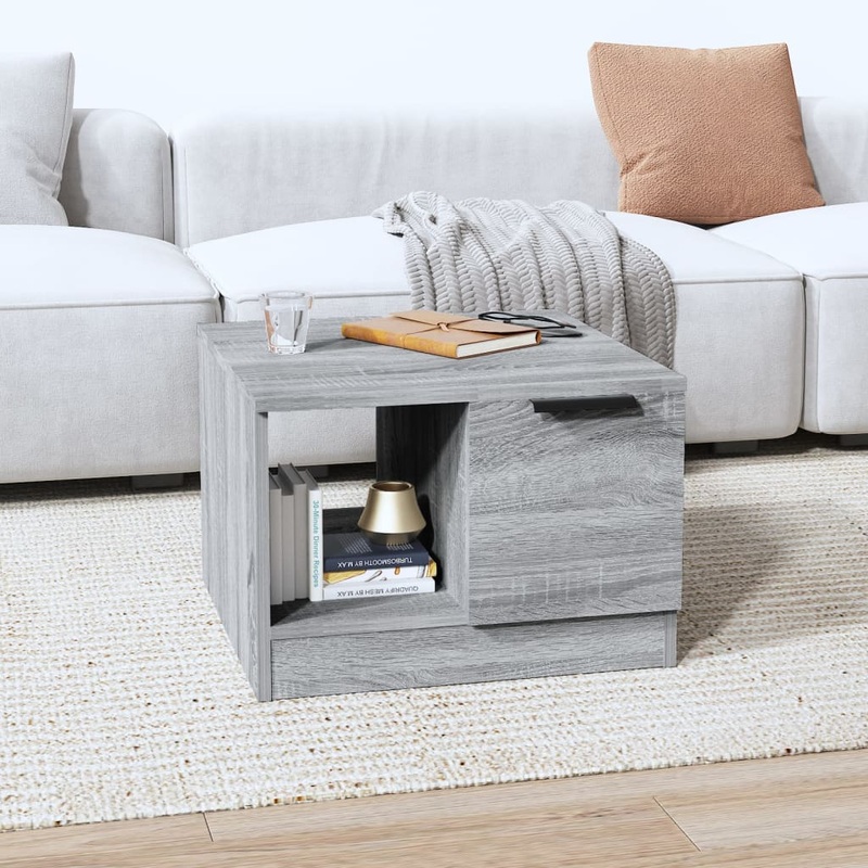 Table basse sonoma gris 50x50x36 cm bois d'ingnierie