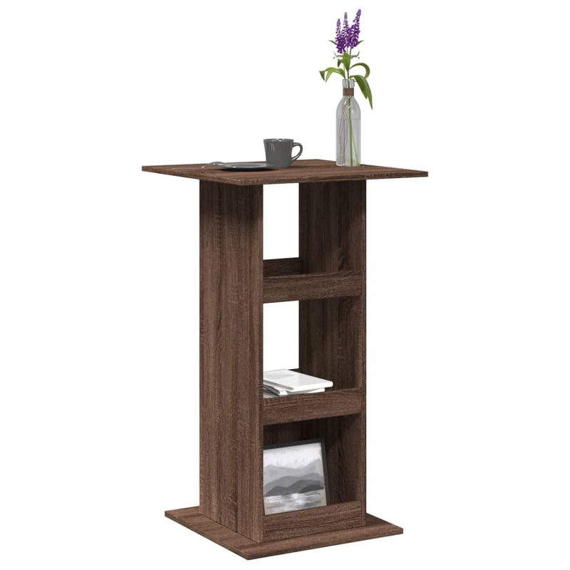 Table de bar avec rangement chne marron bois dingnierie