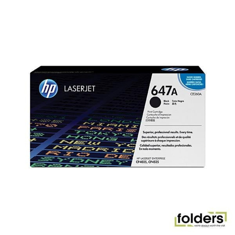 HP #647A Black Toner CE260A