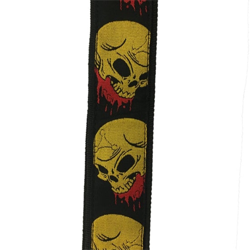 Woven Yellow Skulls Guitar Straps