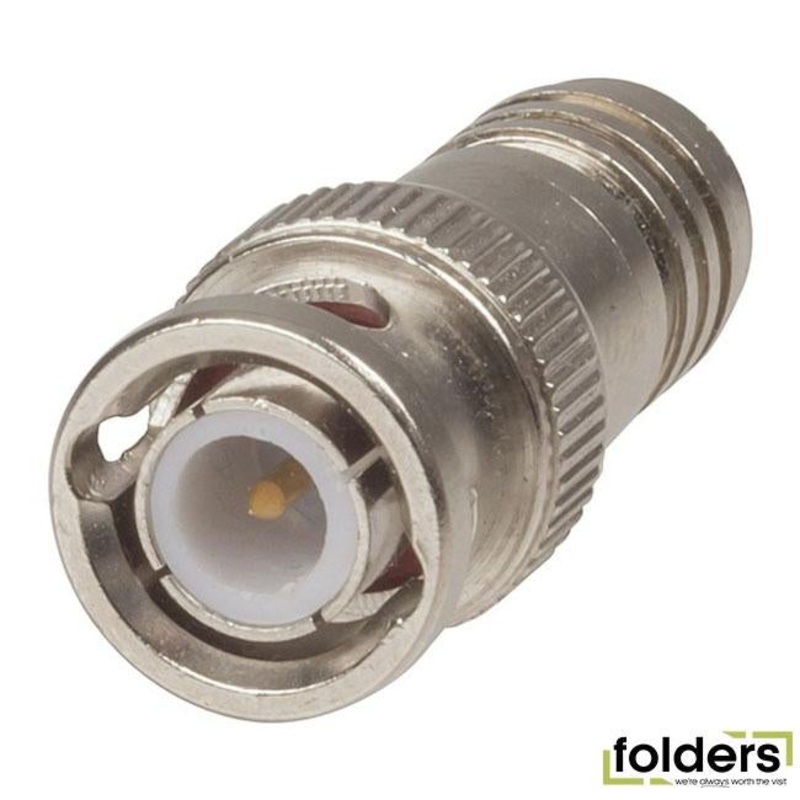 BNC RG6 line plug with integral crimp ring & centre pin