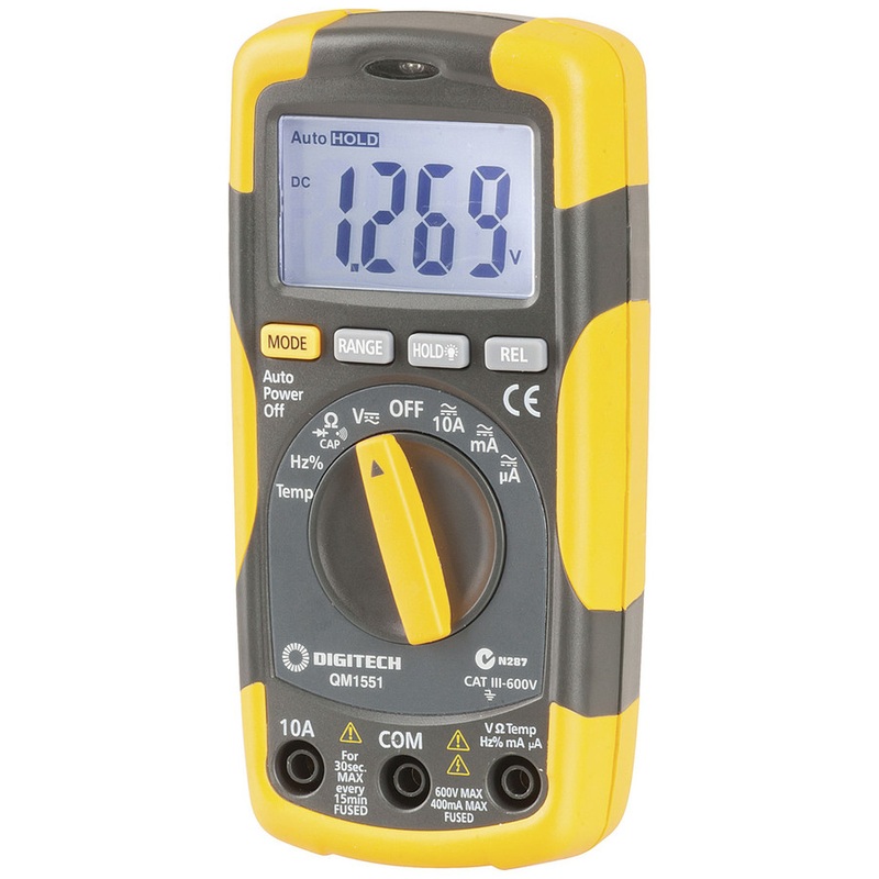 Cat III True RMS Auto-ranging 4000 Count DMM with Temperature