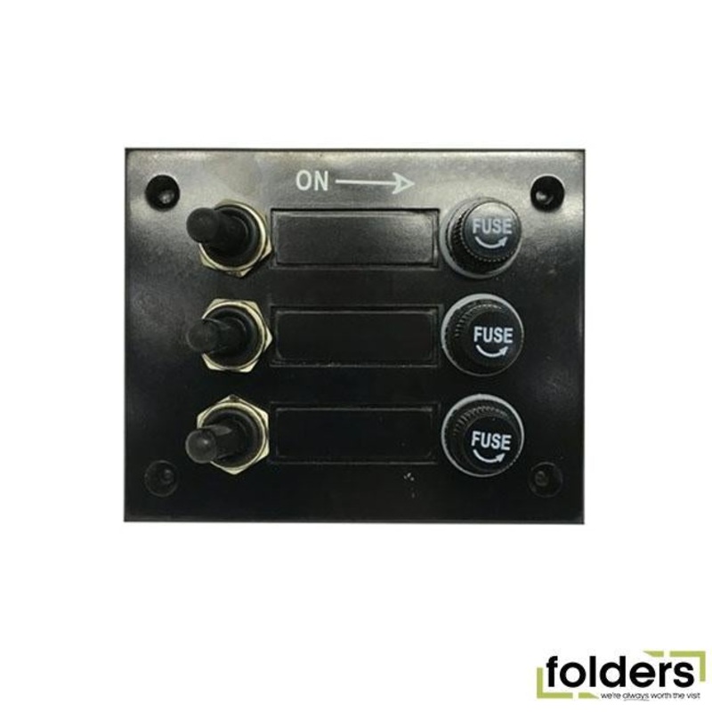 3-way switch panel with fuses and ingress protection