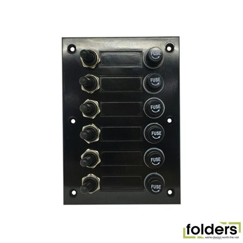 6-way switch panel with fuses and ingress protection