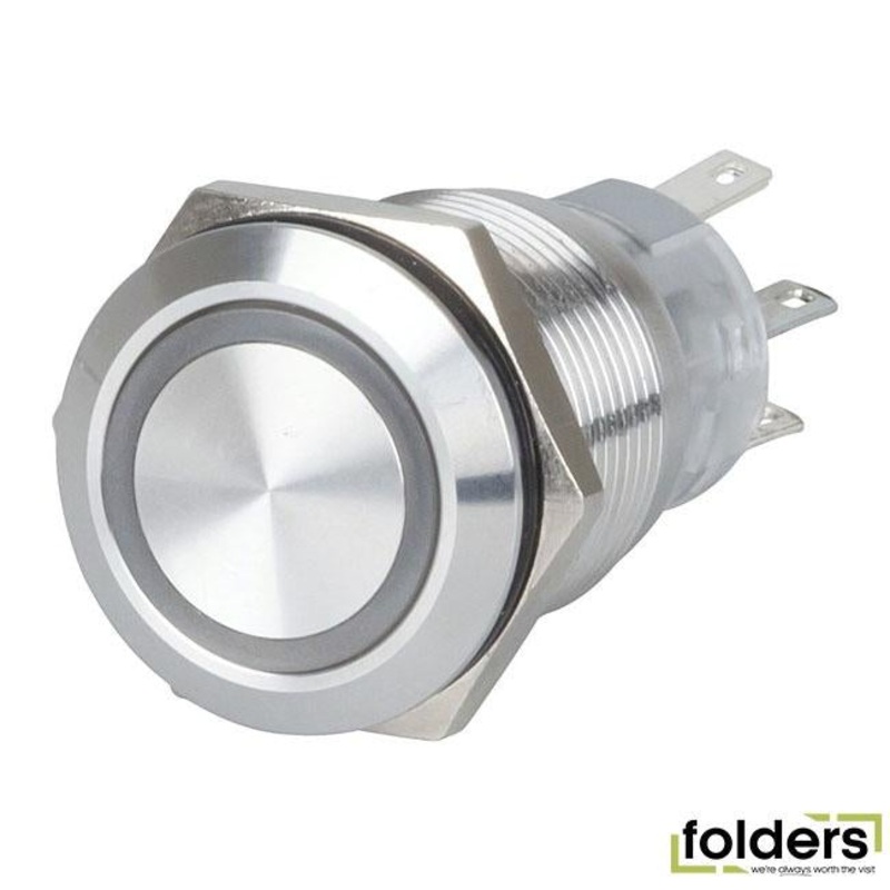 Blue 19mm ip67 metal pushbutton momentary switch with illumated ring