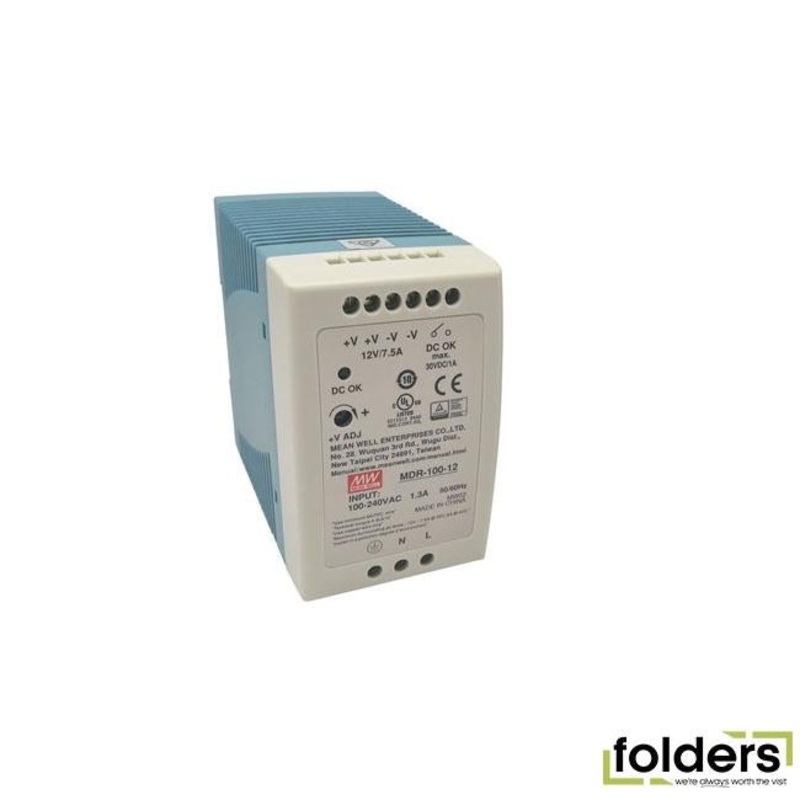 Psu 12v 8.33a 100w din mnt mw mdr-100-12