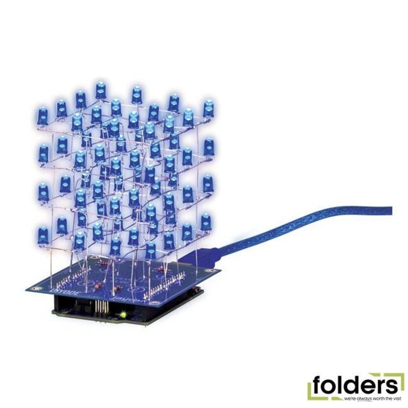 Maycar build a blue led cube 4 x 4 x 4 - learn to solder kit