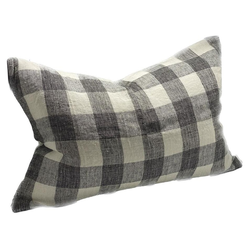 Rembrandt Linen Cushion Cover - Ivory/ Charcoal SC9033