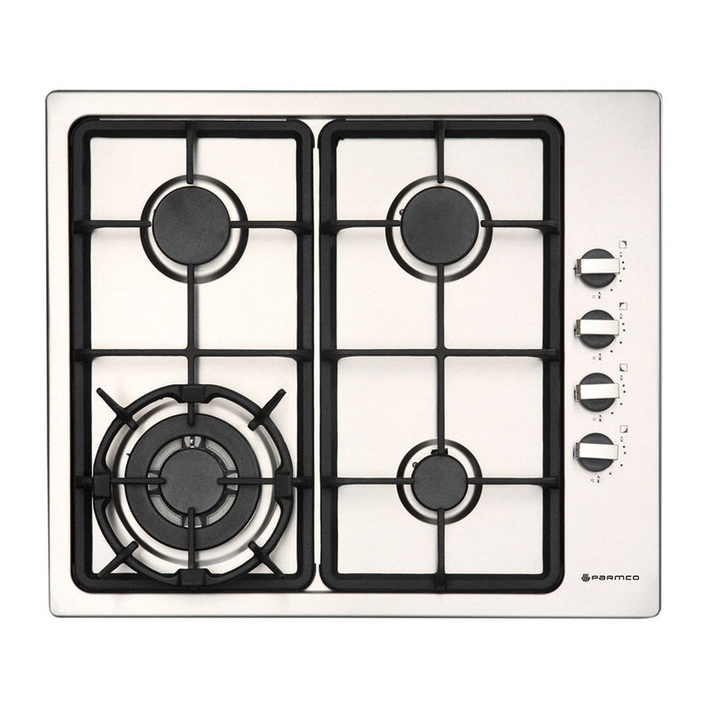 Parmco 600mm Gas Hob 3 Burner + Wok Stainless Steel HO-1-6S-3GW