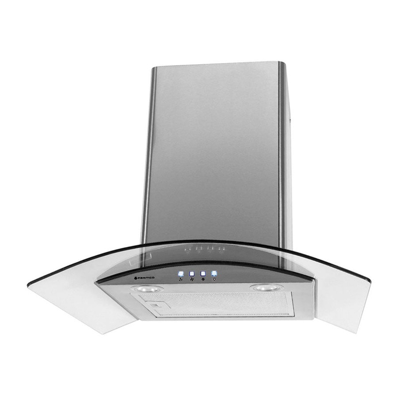 Parmco 60cm Curved Glass Canopy with LED (T4-11GLA-6L)