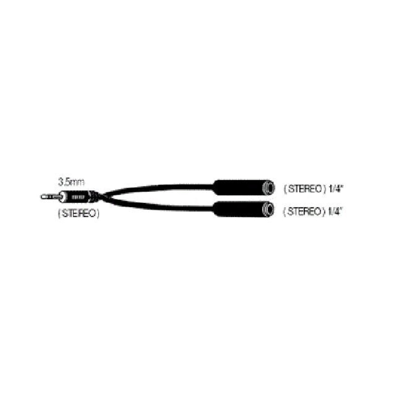 EWI 3.5mm TRS Male To 2 x 6.5mm TRS Female Jacks