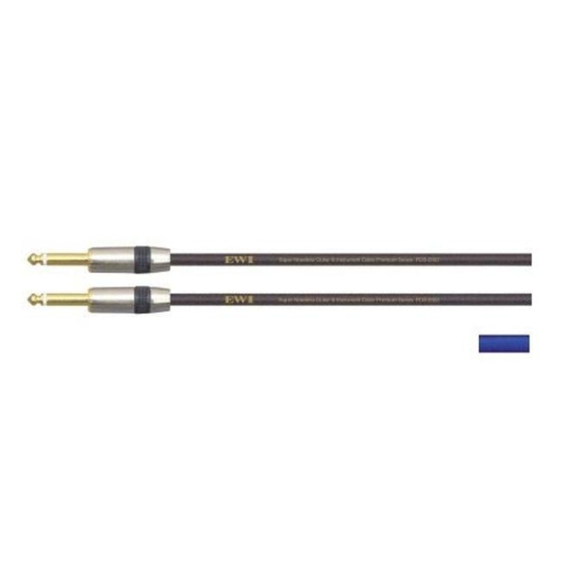 EWI Instrument Cable Straight 20 Ft Blue
