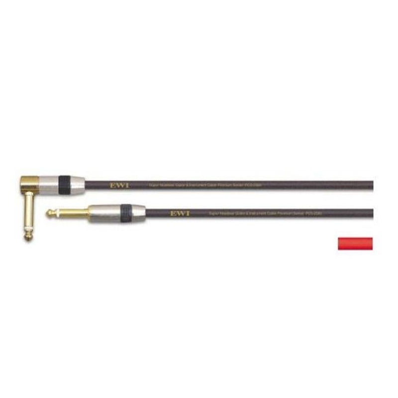 EWI Instrument Cable Straight To R/Angled 20 Ft Red