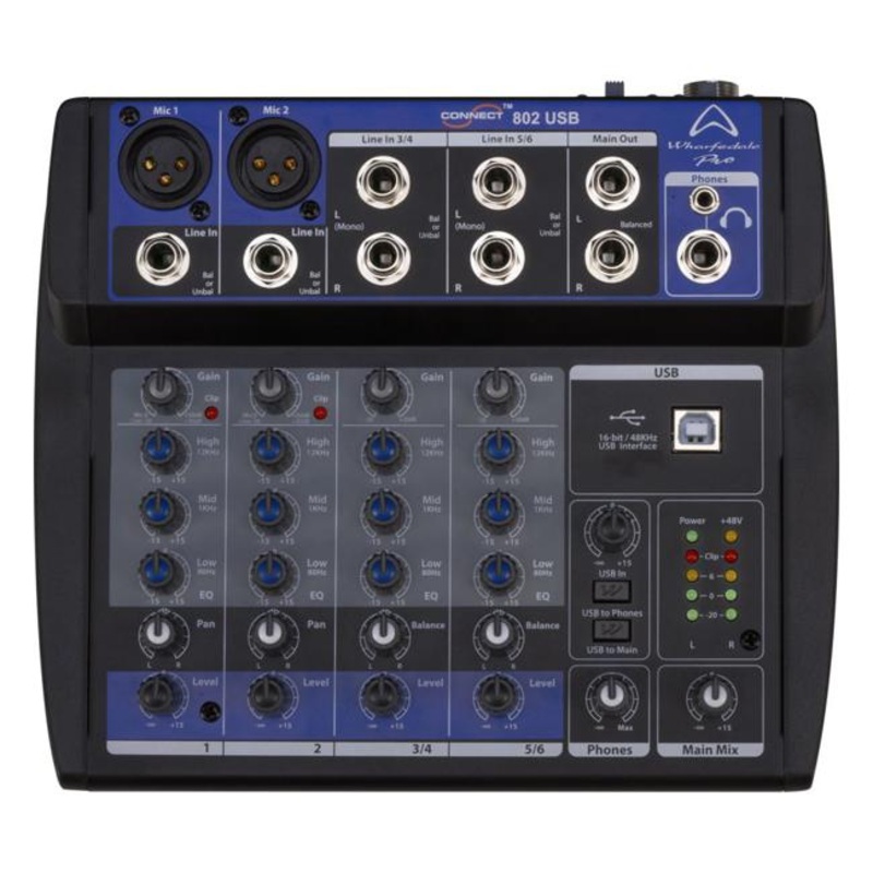 Wharfedale 2 XLR 2 Stereo Ch Mini Mixer w/USB