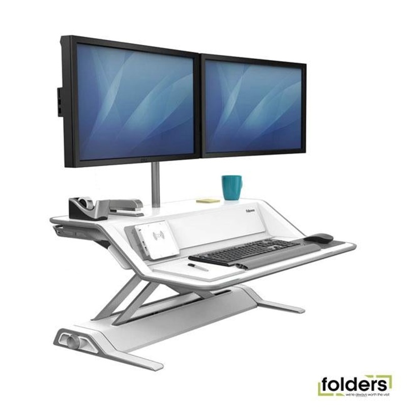 Fellowes Lotus DX Sit Stand Workstation White