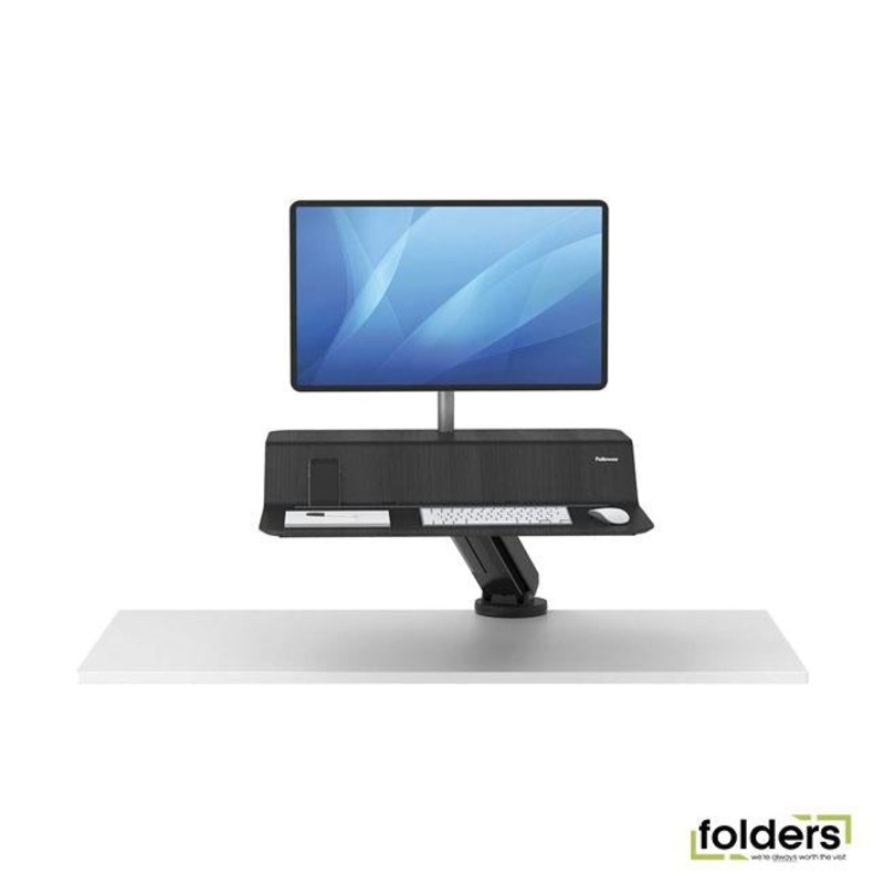Fellowes Lotus RT Single Monitor Sit Stand Workstation Black