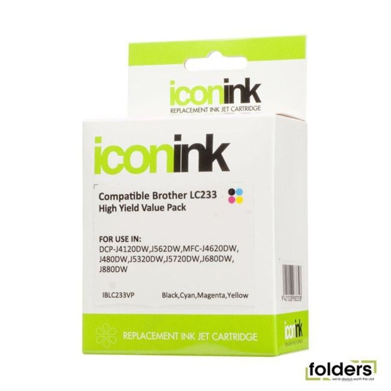 Icon Compatible Brother LC233 B/C/M/Y Value Pack