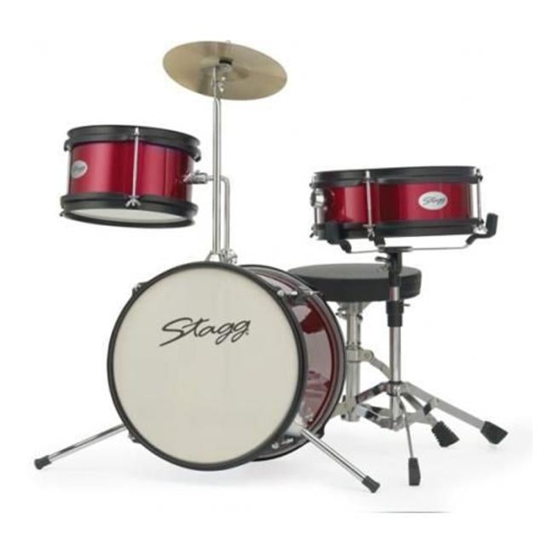 Stagg 3 Piece 12" Jr Drumset + Hware, Throne Red