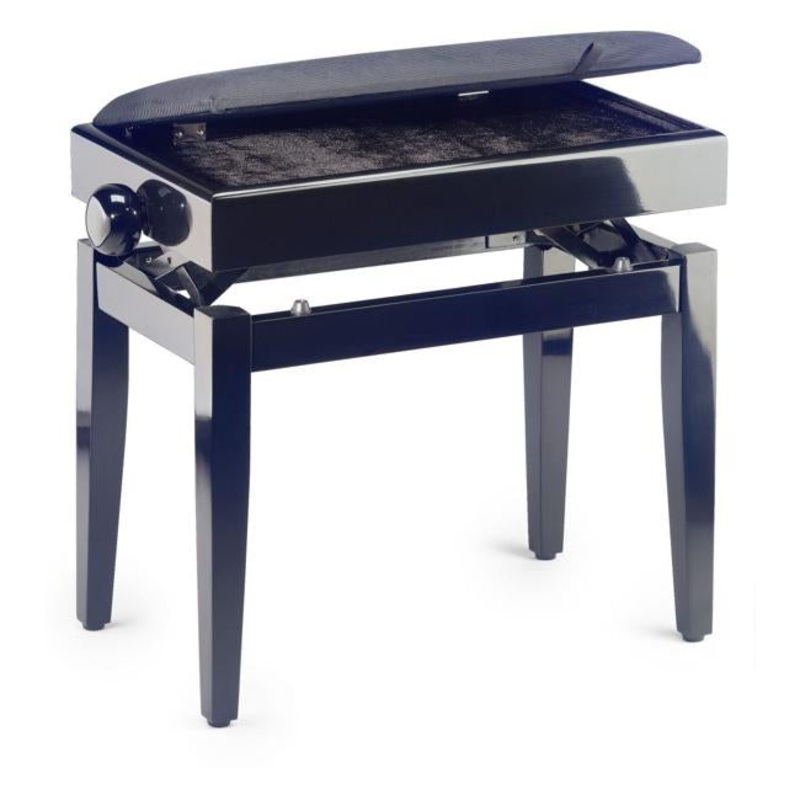 Stagg Black Polish Single Adj.Bench w/Music Compart