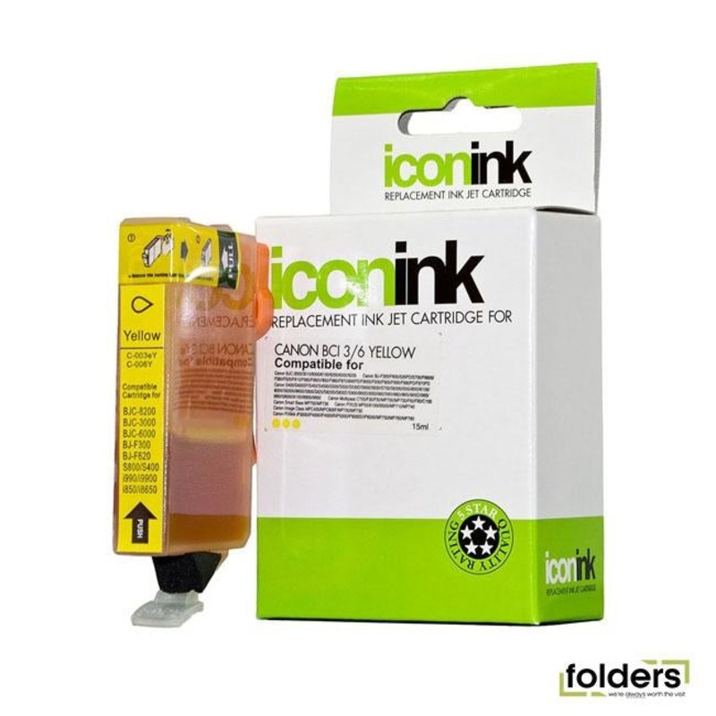 Icon Compatible Canon BCi-3/6 Yellow Ink Cartridge