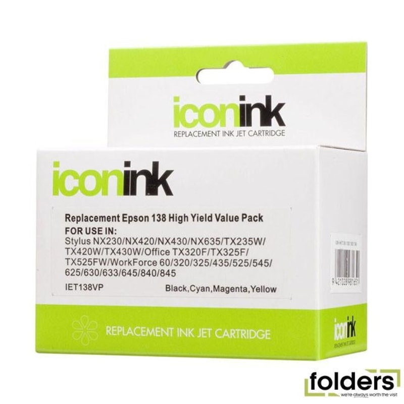 Icon Compatible Epson 138 B/C/M/Y Value Pack