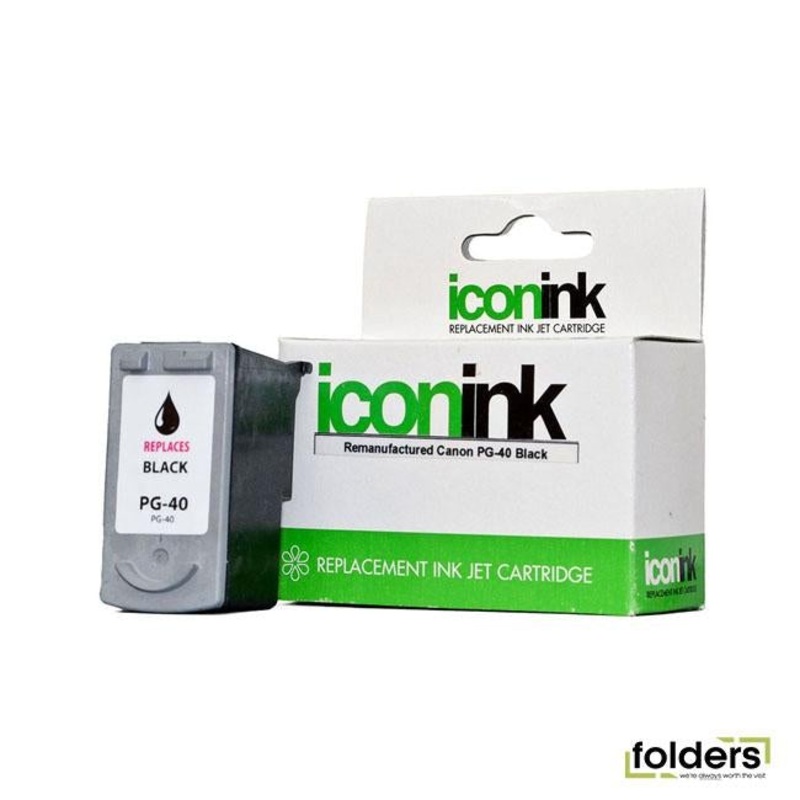 Icon Remanufactured Canon PG40 Black Ink Cartridge