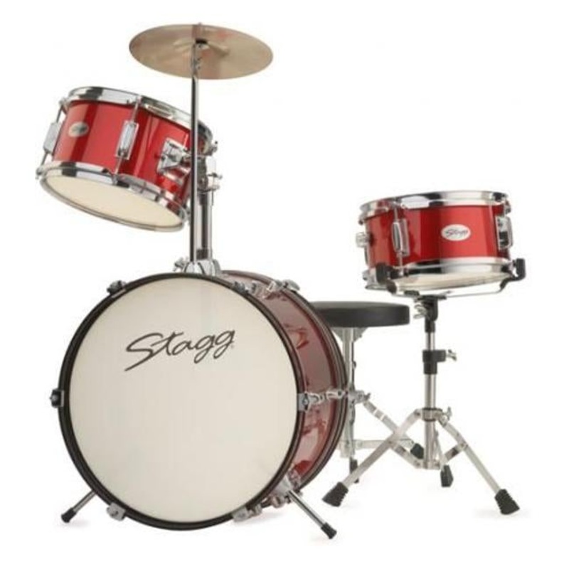 Stagg 3 Piece 16" Jr Drumset + Hware, Throne Red