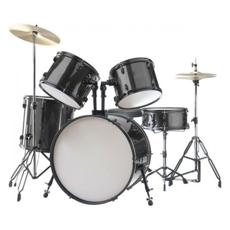 Stagg 5 Piece Drum Set 22" (BK H/WARE)+Cym/Throne Black