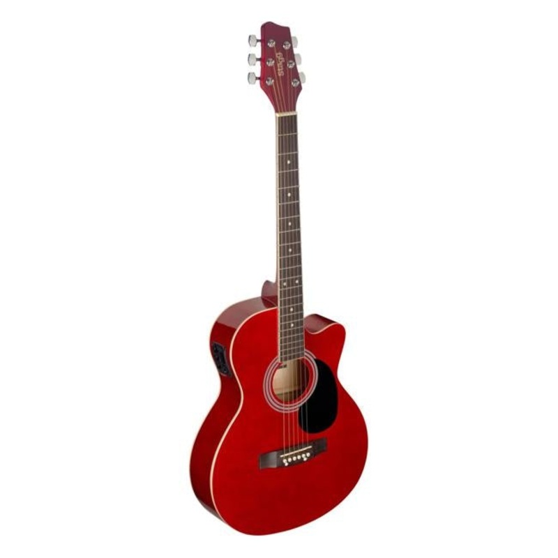Stagg Grand Auditorium Acoustic w/ pickup red