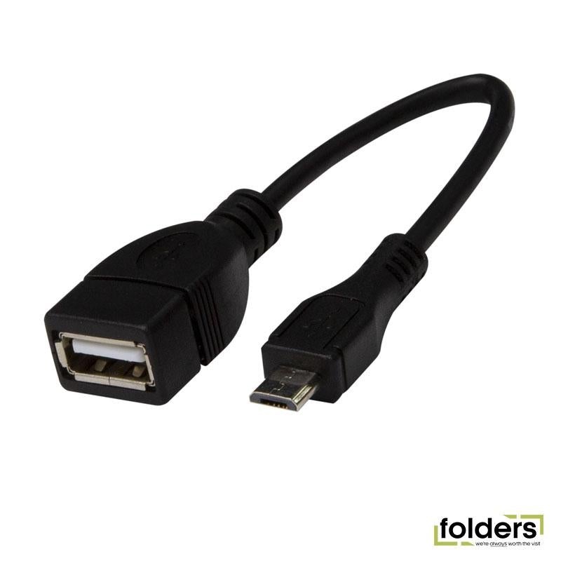 DYNAMIX 0.1m USB2.0 Micro-B Male to USB-A Female