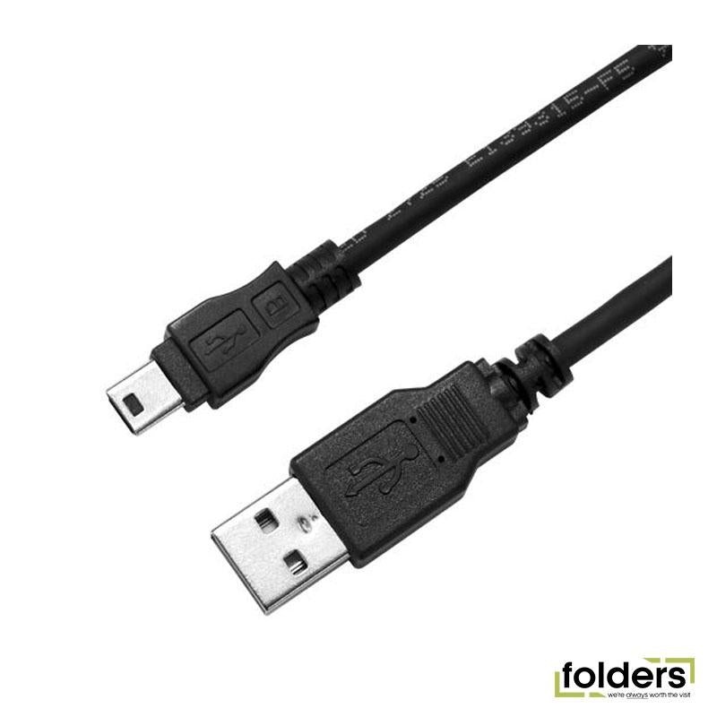 DYNAMIX 2m USB2.0 Mini-B (5-pin) Male to USB-A Male
