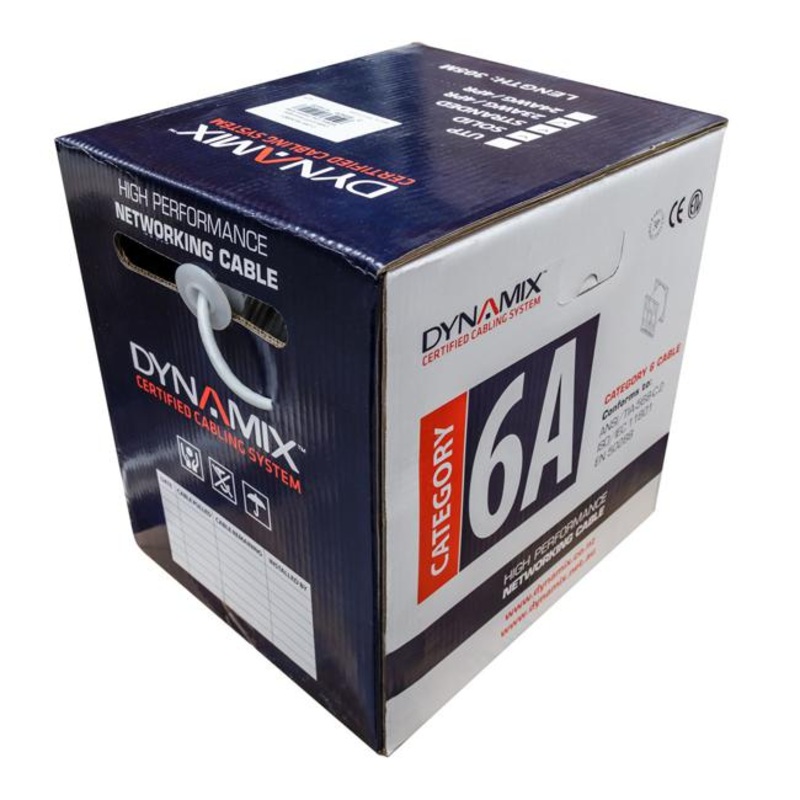 Dynamix 305M Cat6A Grey S/Ftp Cable Roll, 500Mhz, 23Awgx4P