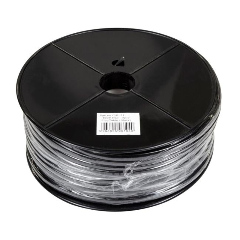 Dynamix 100M Roll 6-Wire Flat Cable , Black Colour