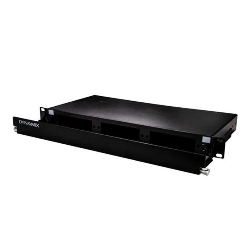 Dynamix 19' 1U Fibre Patch Panel Three Slot. Metal Sliding Drawer