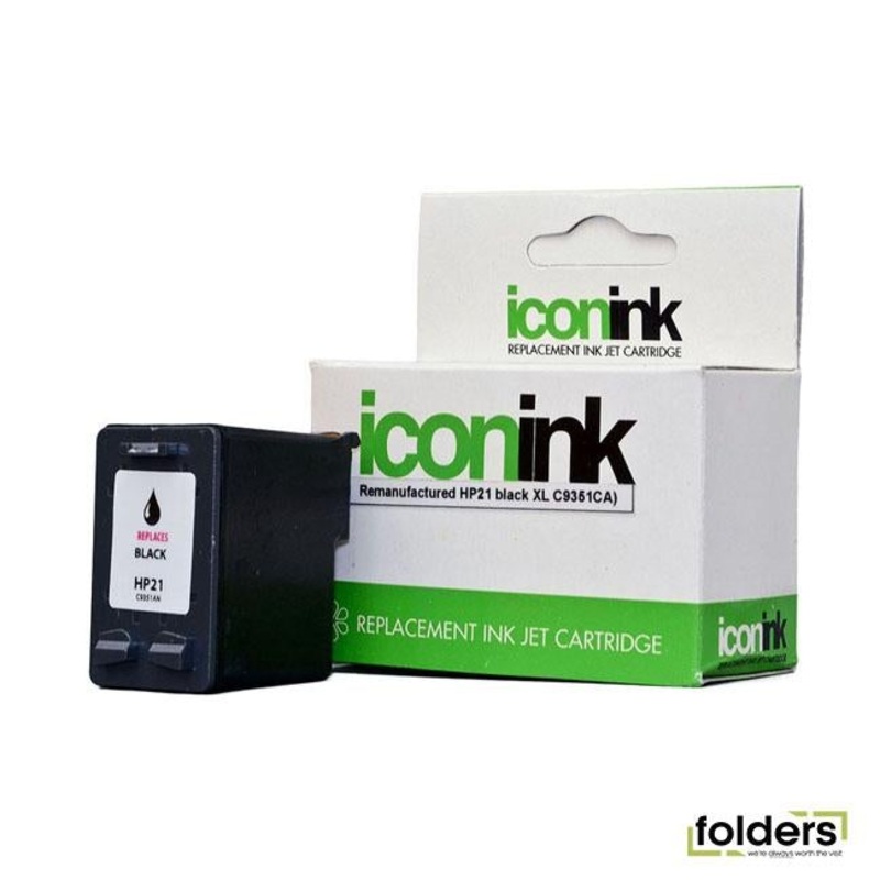 Icon Remanufactured HP 21 Black XL Ink Cartridge (C9351CA)